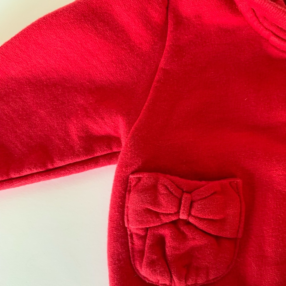 Baby Gap Red Bow Sweatshirt Jacket